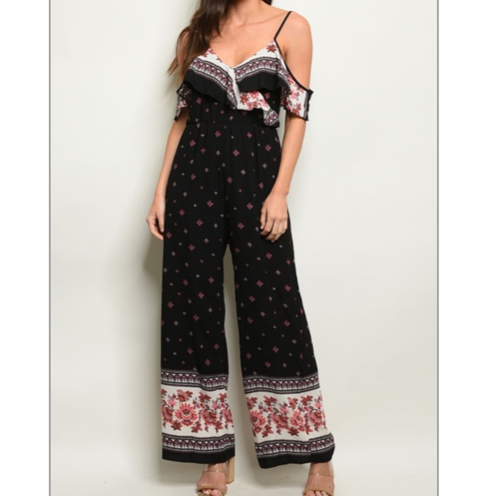 ‼️Black Print Jumpsuit‼️